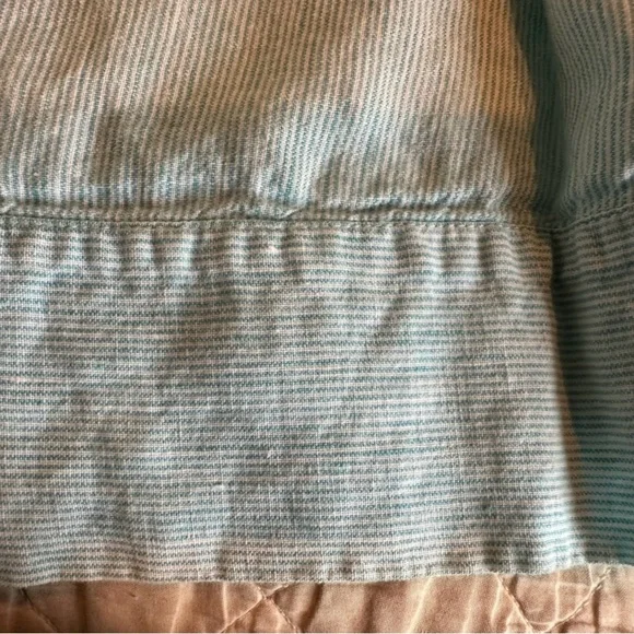 J.Jill Aqua/light blue & white Striped Love Linen Skirt-size-medium.Hole on side - Picture 4 of 13